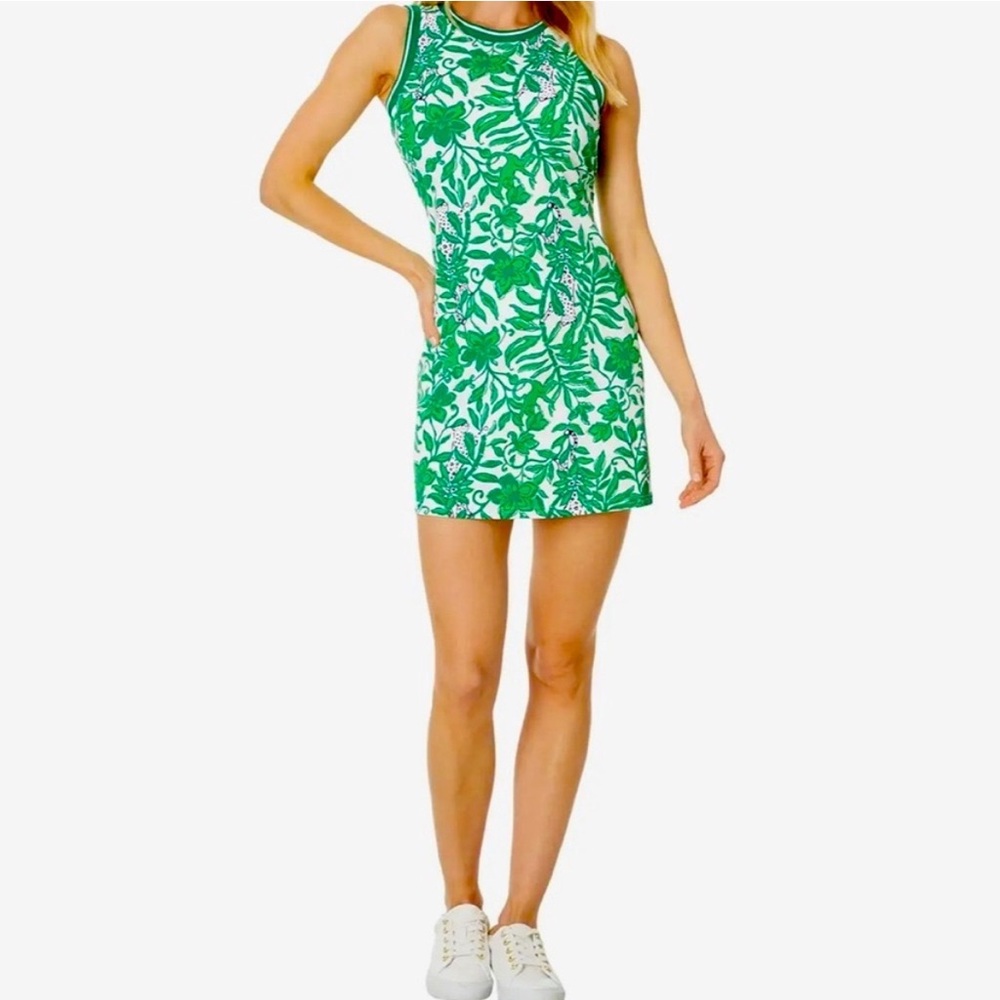 NWOT Lilly Pulitzer UPF 50+ Luxletic Kick Serve Dress FIDDLE LEAF GREEN Size M